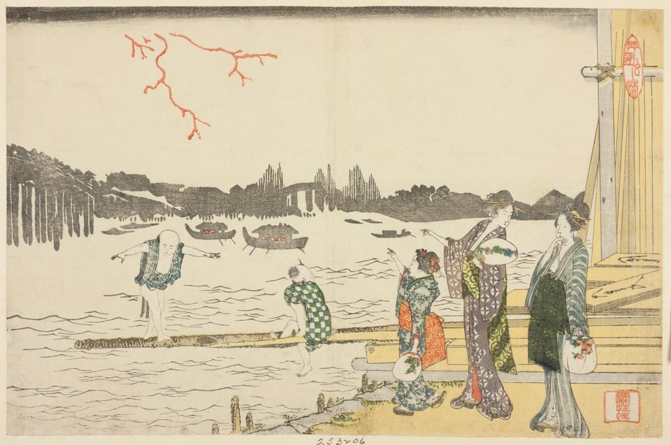A work made of color woodblock print.