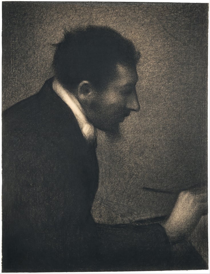Aman-Jean (Portrait of Edmond François Aman-Jean), by Georges Seurat, 1882–83