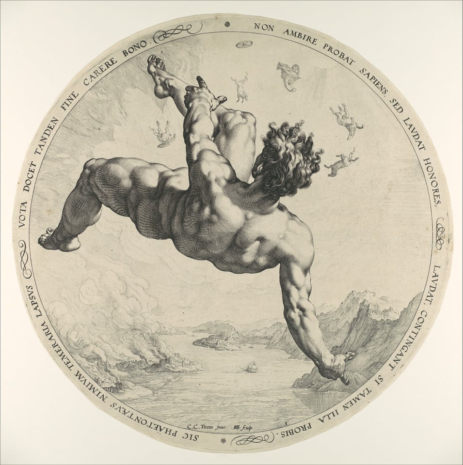 Phaeton, from "The Four Disgracers", by Hendrick Goltzius, 1588