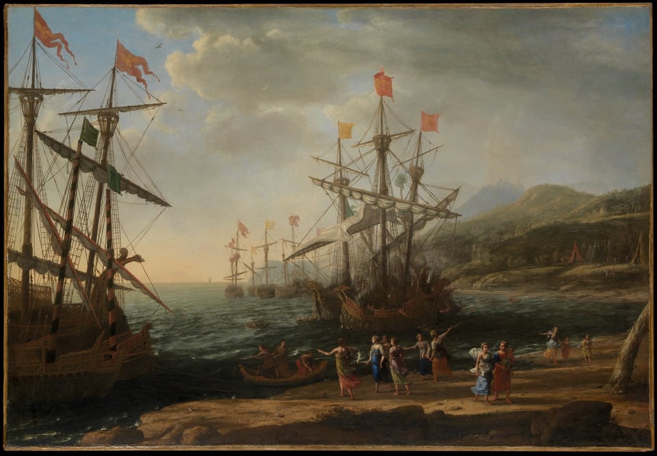 The Trojan Women Setting Fire to Their Fleet, by Claude Lorrain (Claude Gellée), ca. 1643