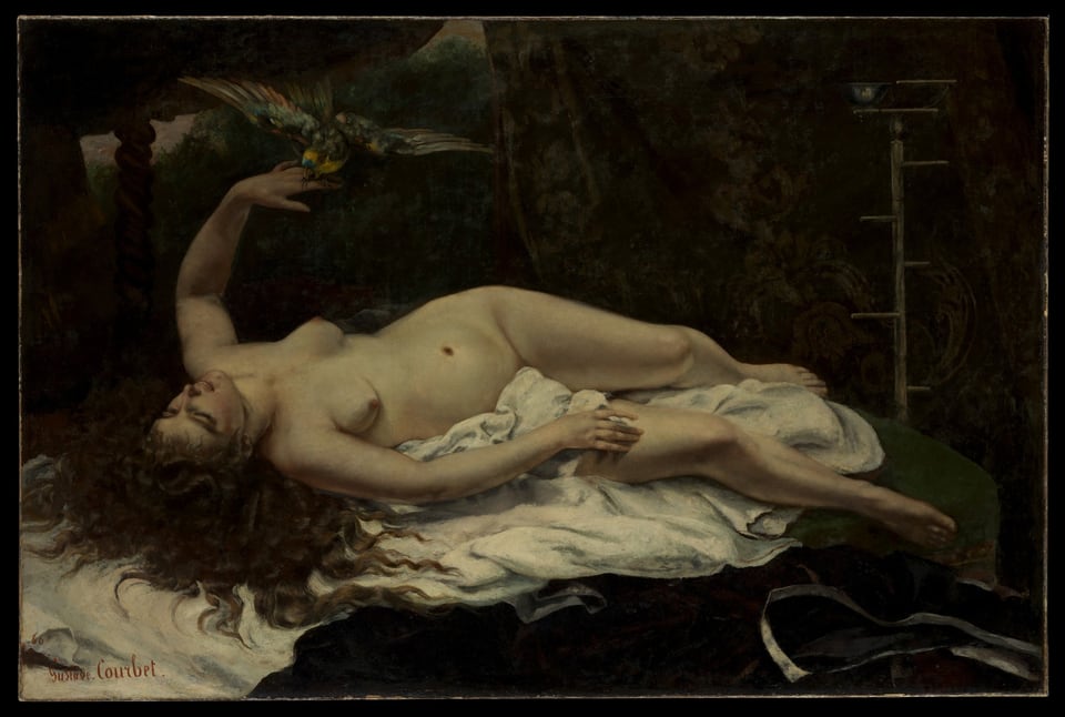 Woman with a Parrot, by Gustave Courbet, 1866