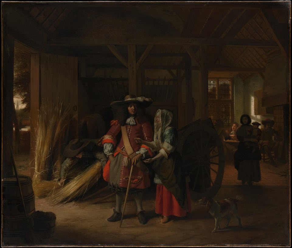 Paying the Hostess, by Pieter de Hooch, ca. 1670
