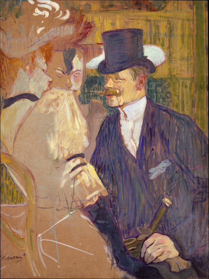 The Englishman (William Tom Warrener, 1861–1934) at the Moulin Rouge, by Henri de Toulouse-Lautrec, 1892