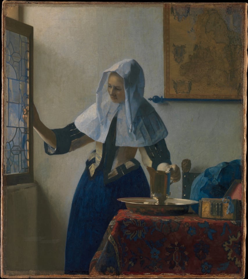 Young Woman with a Water Pitcher, by Johannes Vermeer, ca. 1662