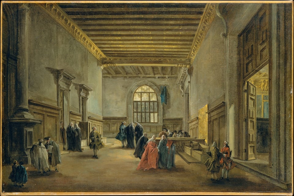 The Antechamber of the Sala del Maggior Consiglio, by Francesco Guardi, ca. 1765–68