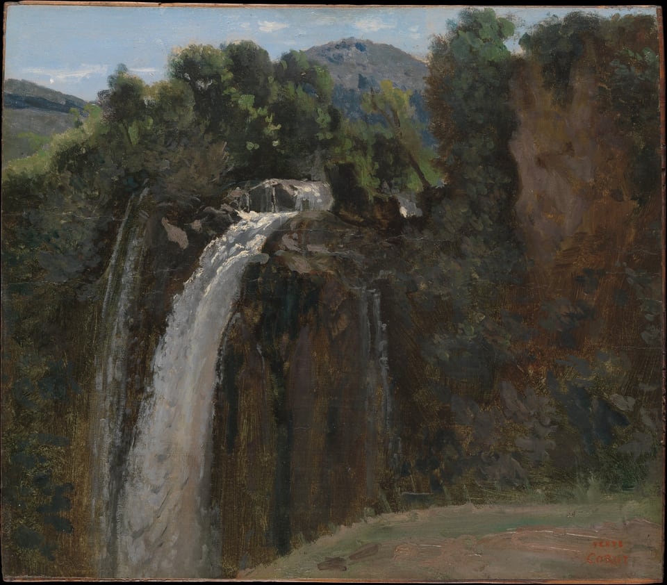 Waterfall at Terni, by Jean Baptiste Camille Corot, 1826