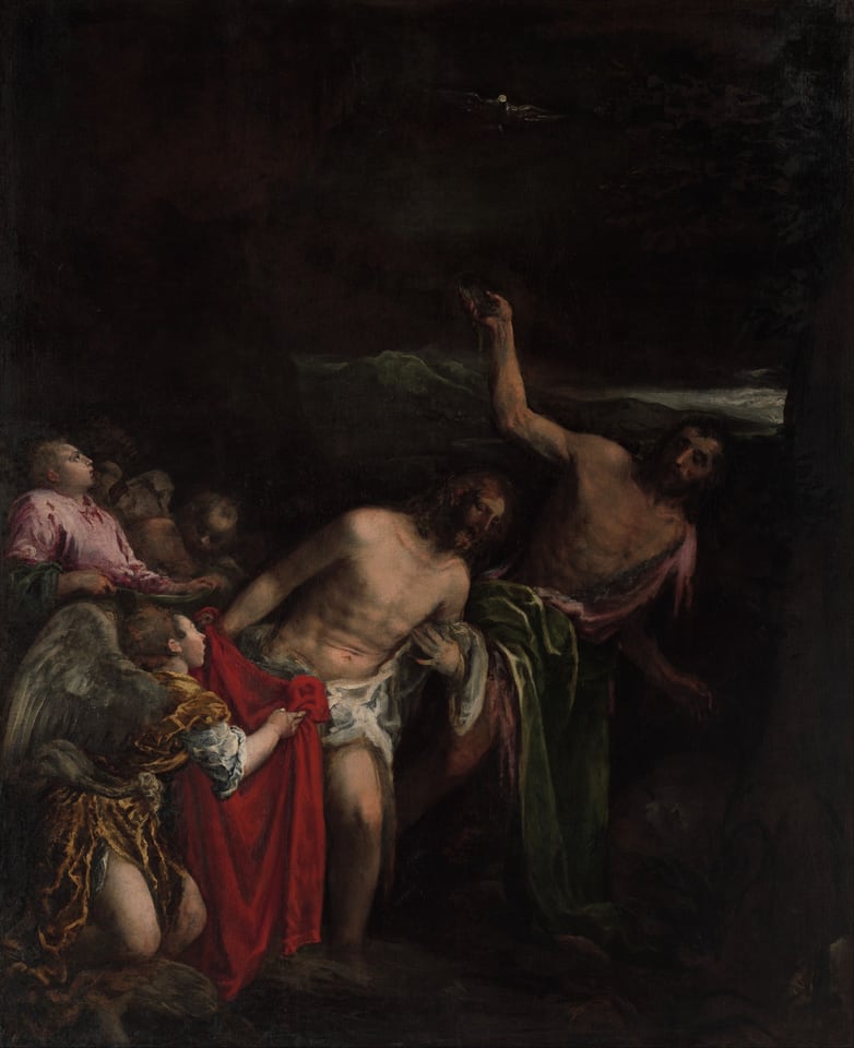 The Baptism of Christ, by Jacopo Bassano, ca. 1590