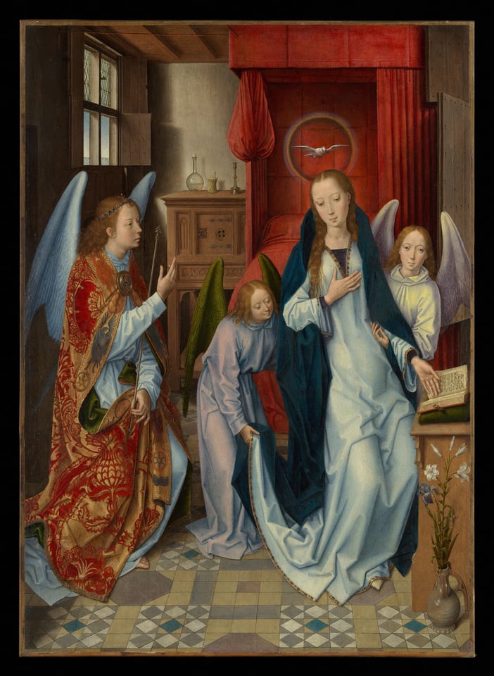 The Annunciation, by Hans Memling, 1480–89