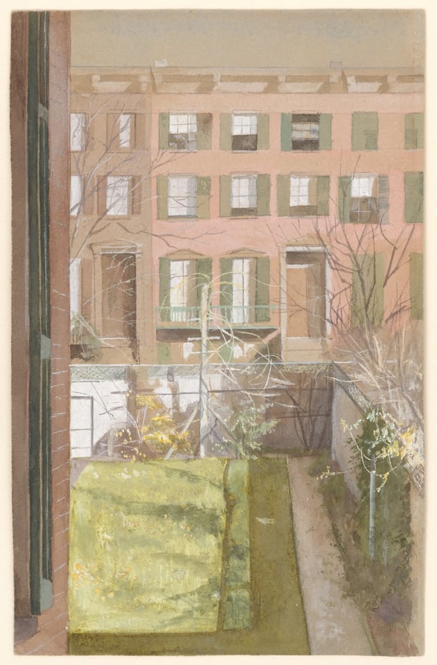 Garden View, Brooklyn, by Fidelia Bridges, ca. 1867