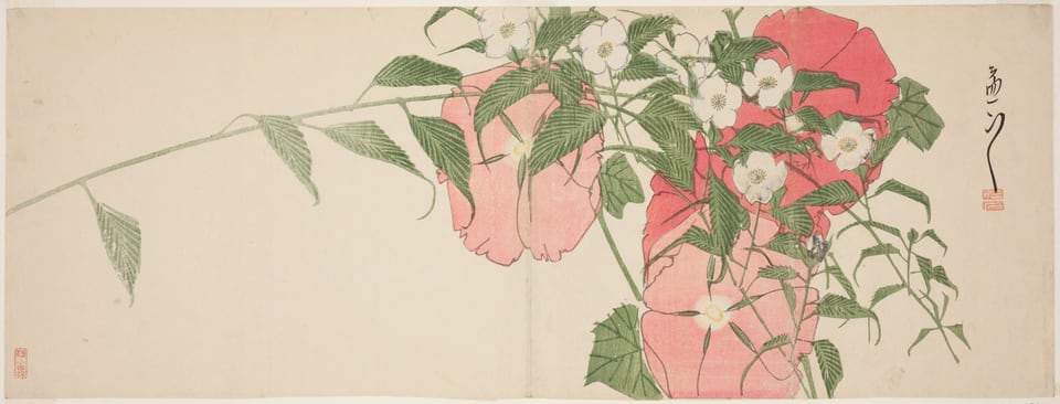 A work made of color woodblock print, surimono.