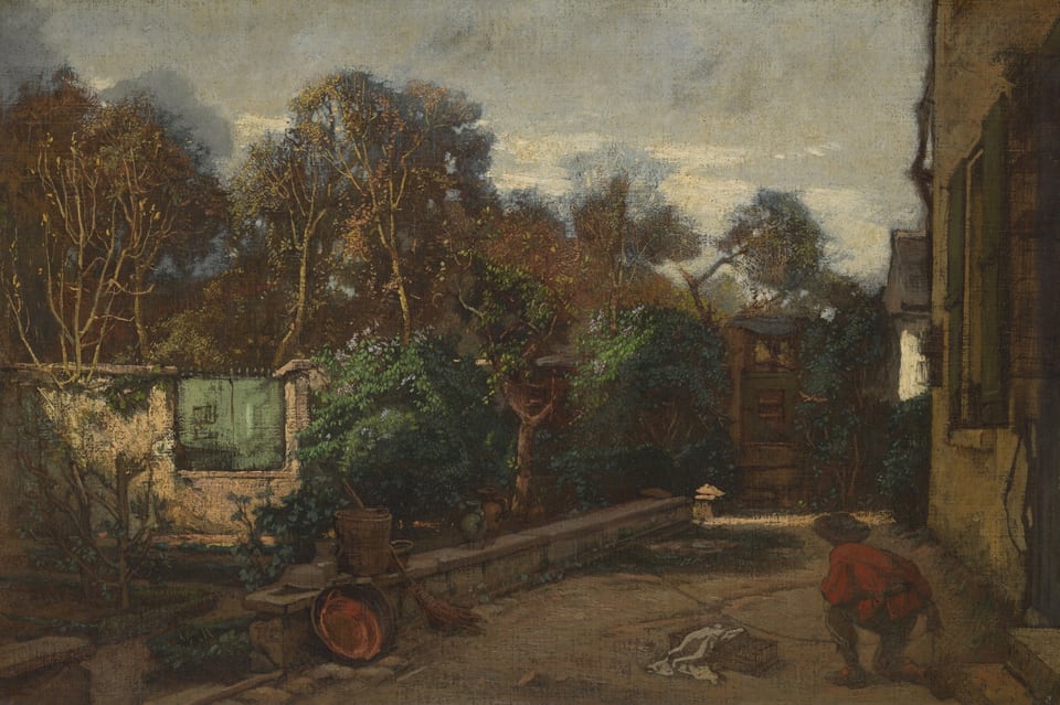 A work made of oil on canvas.