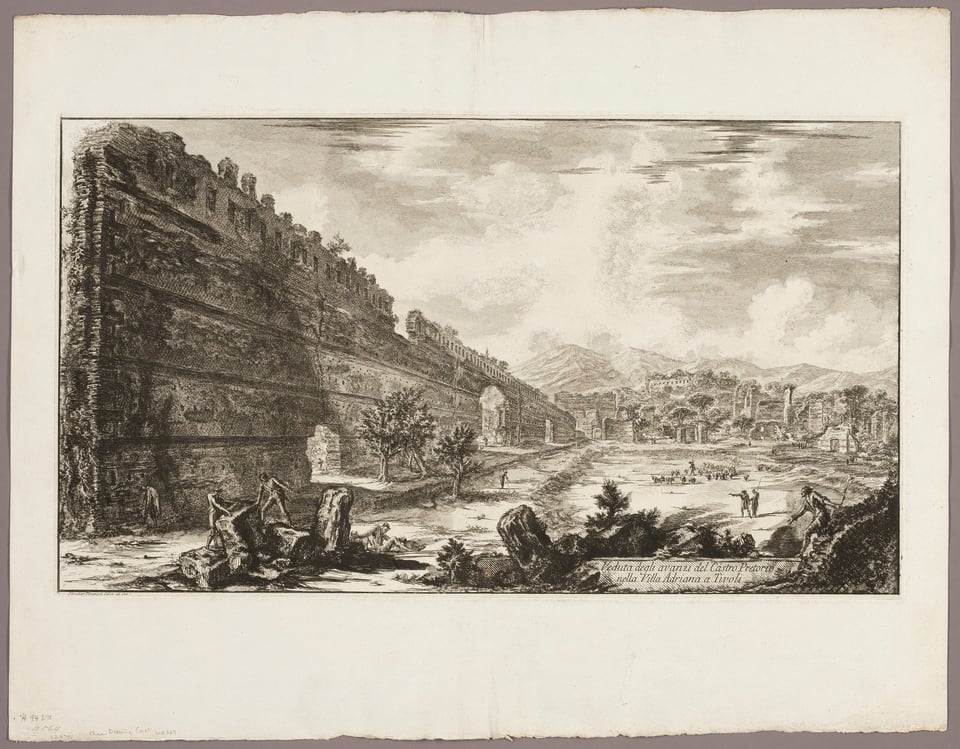 A work made of etching on heavy ivory laid paper.