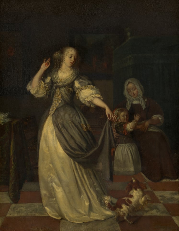 A work made of oil on canvas.