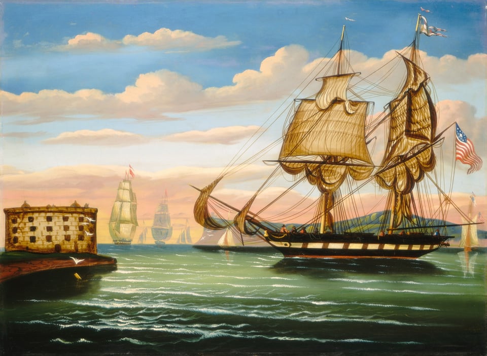 Bay of New York, Sunset, by Thomas Chambers, mid 19th century