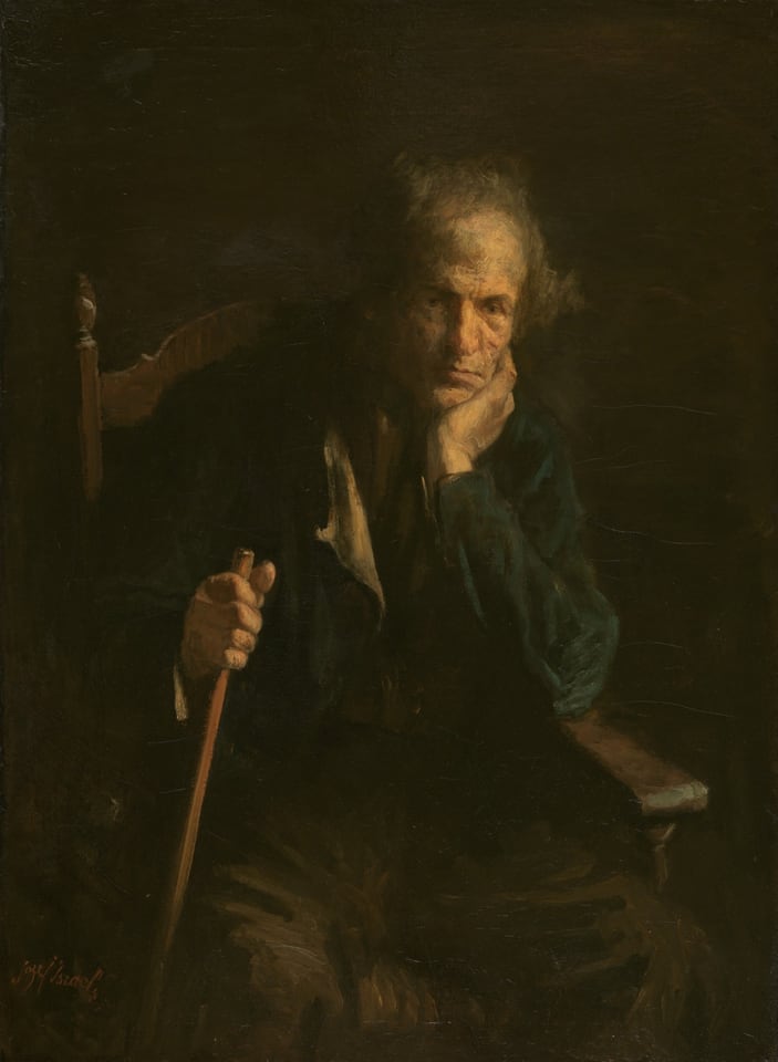 A work made of oil on canvas.