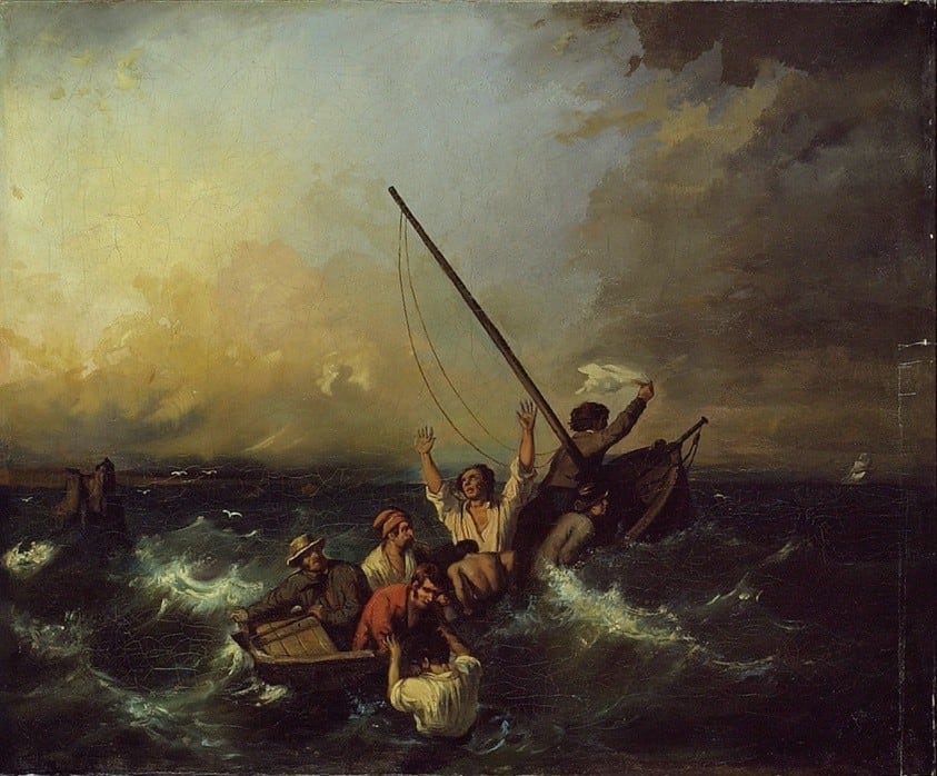 A work made of oil on canvas.