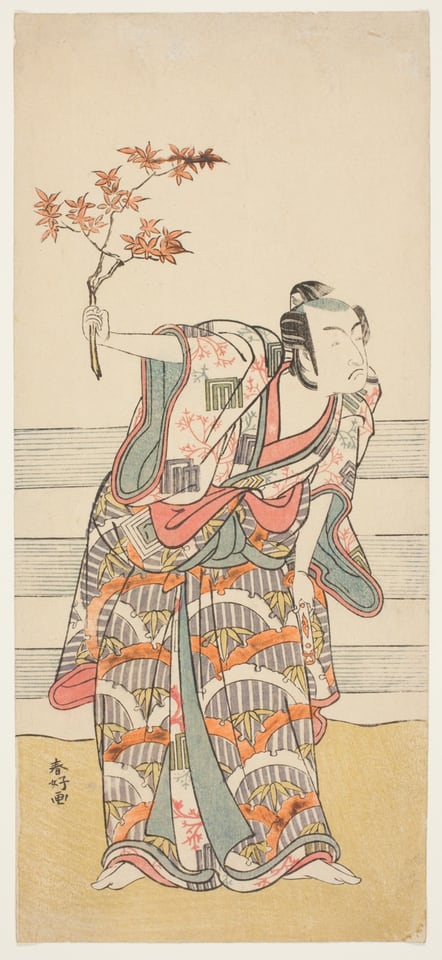 A work made of color woodblock print; hosoban.