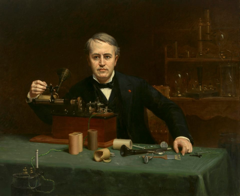 Artist: Abraham Archibald Anderson, Sitter: Thomas Alva Edison, Current owner: National Portrait Gallery, Smithsonian Institution