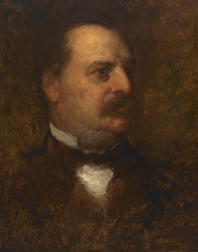 Artist: Eastman Johnson, Sitter: Grover Cleveland, Current owner: National Portrait Gallery, Smithsonian Institution
