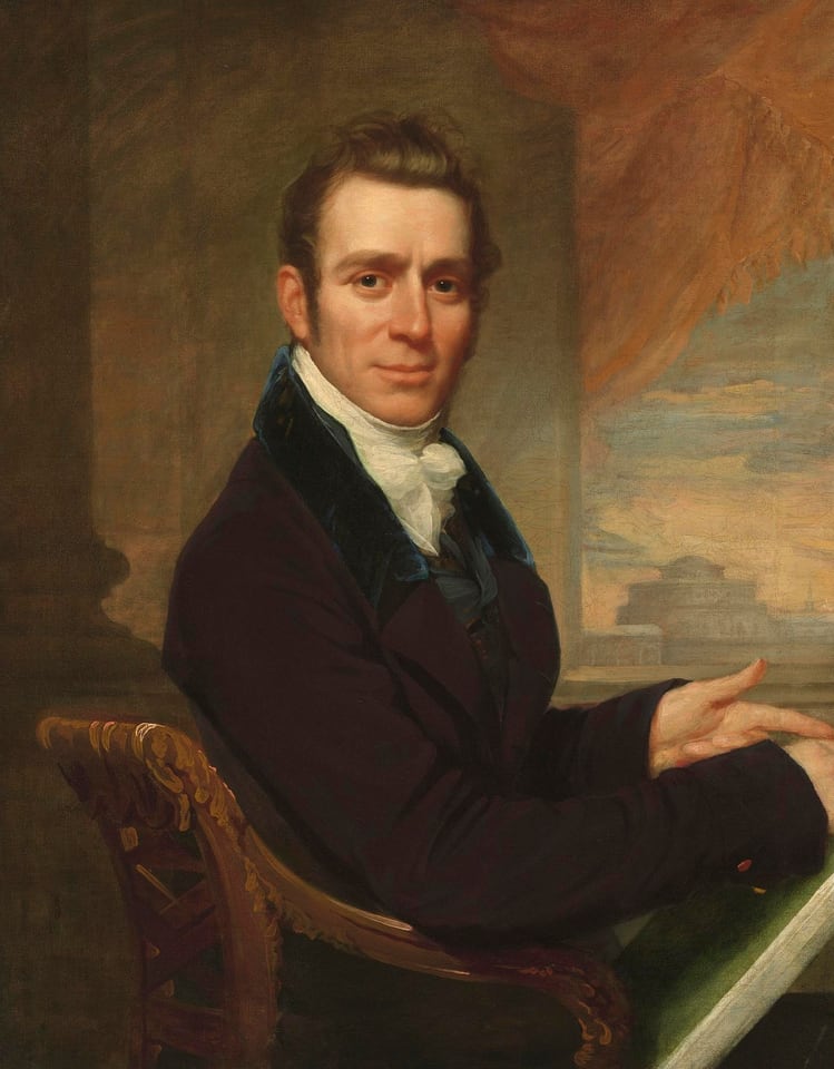 Artist: John Wesley Jarvis, Sitter: Joseph Delaplaine, Current owner: National Portrait Gallery, Smithsonian Institution