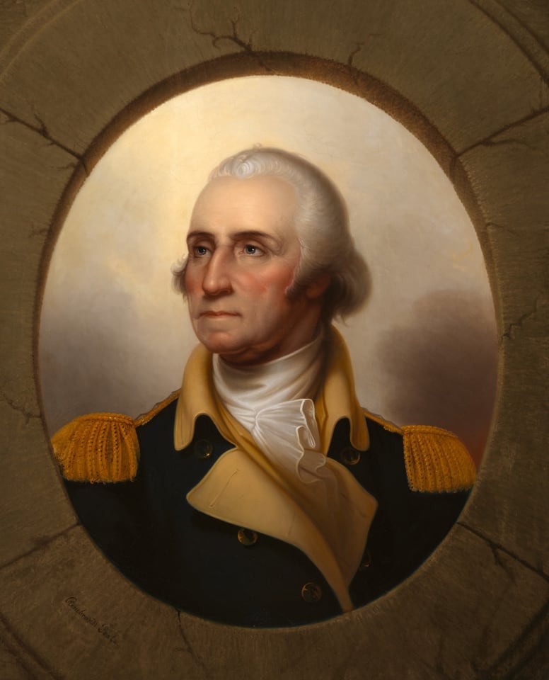 Artist: Rembrandt Peale, Sitter: George Washington, Current owner: National Portrait Gallery, Smithsonian Institution