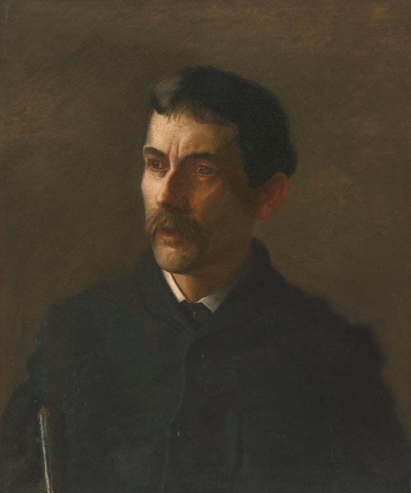 Artist: Thomas Cowperthwaite Eakins, Sitter: Talcott Williams, Current owner: National Portrait Gallery, Smithsonian Institution