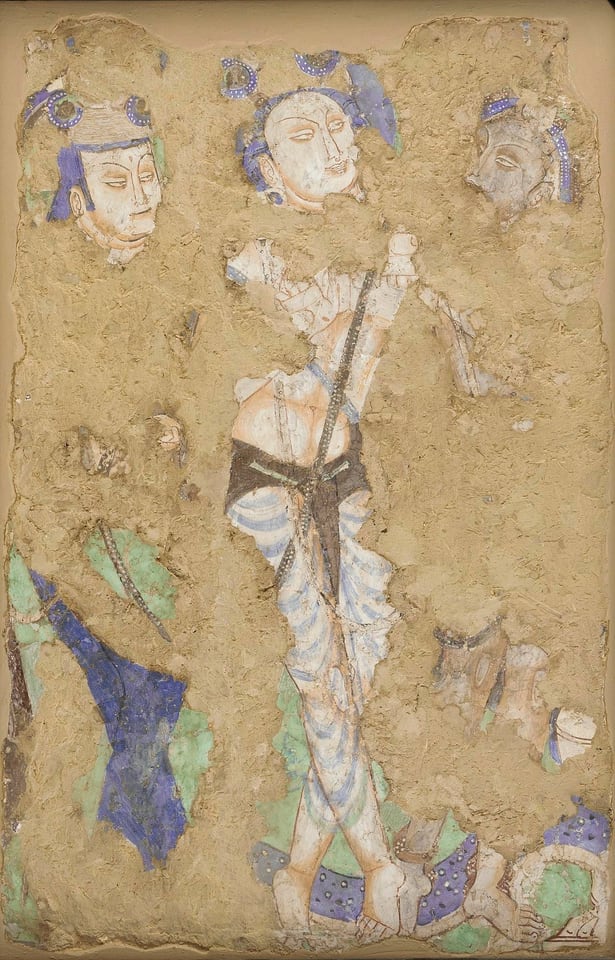 Three Figures, from Cave 224, 4th-6th century