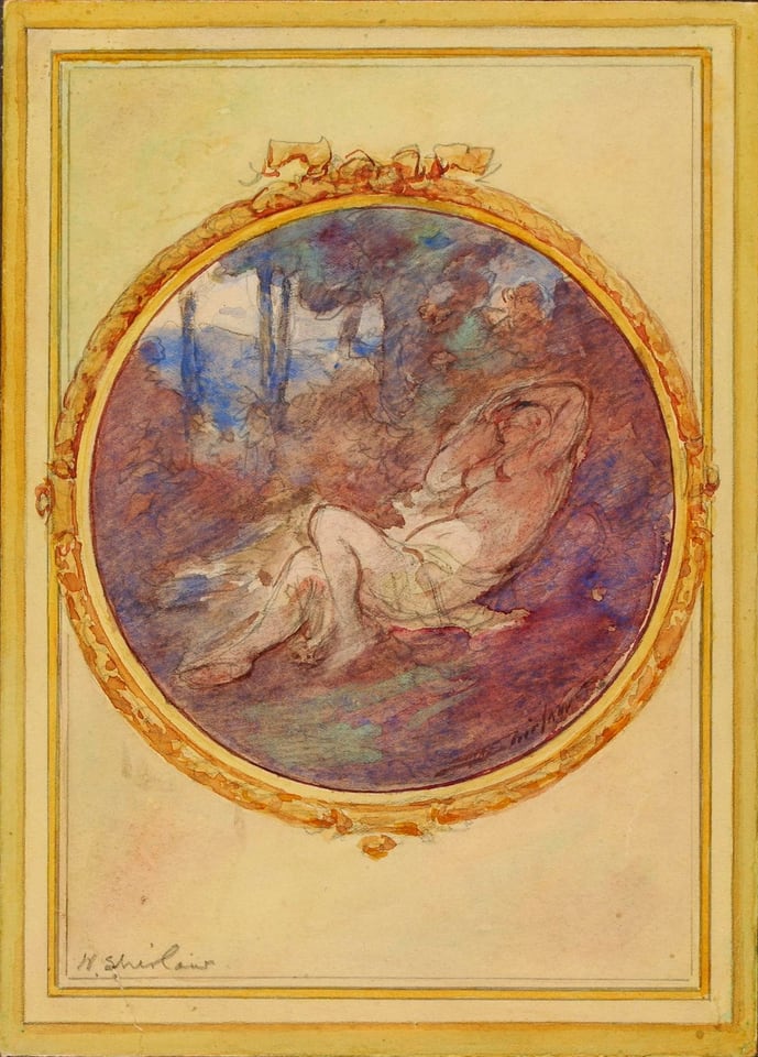 Figure Study for Decorative Panel, by Walter Shirlaw, n.d.