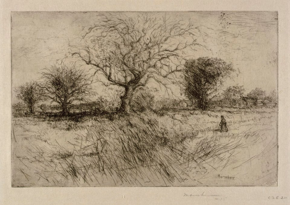 The Old Orchard, by Arthur A. Marschner, 1915