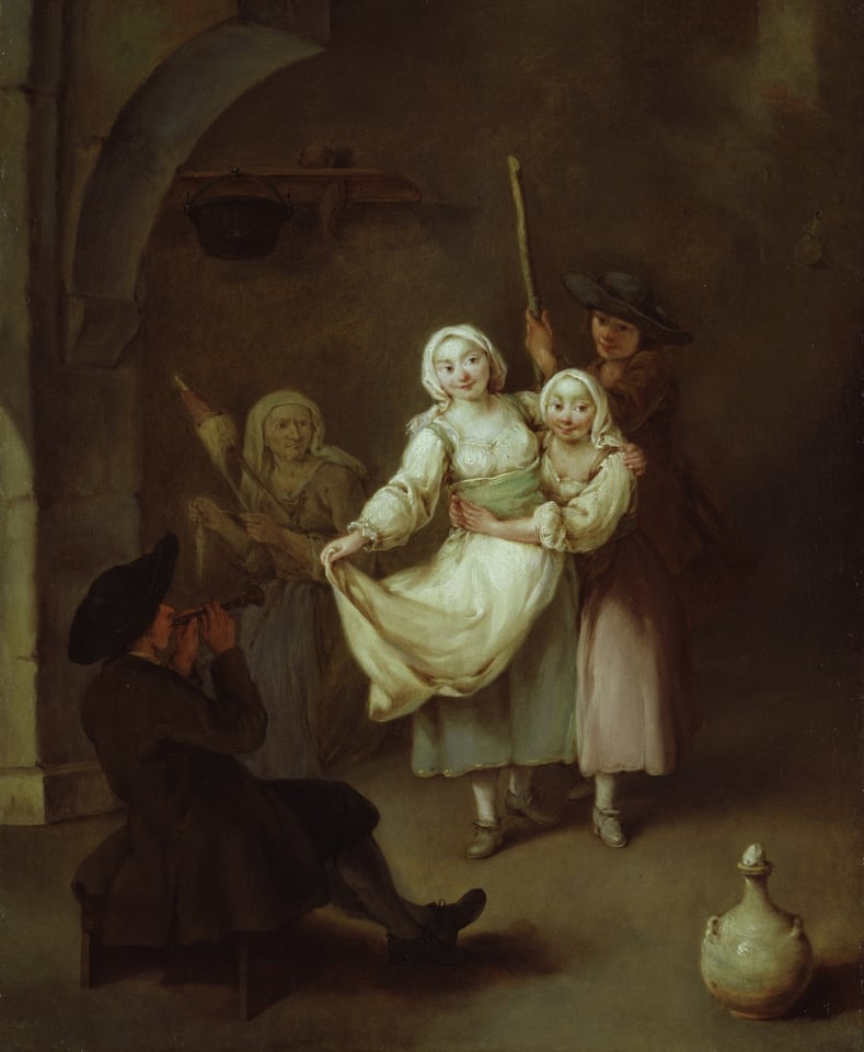 A work made of oil on canvas.