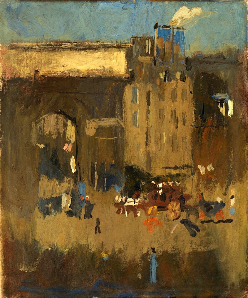 Porte St. Martin et Enterrement, by Frank Edwin Scott, n.d.