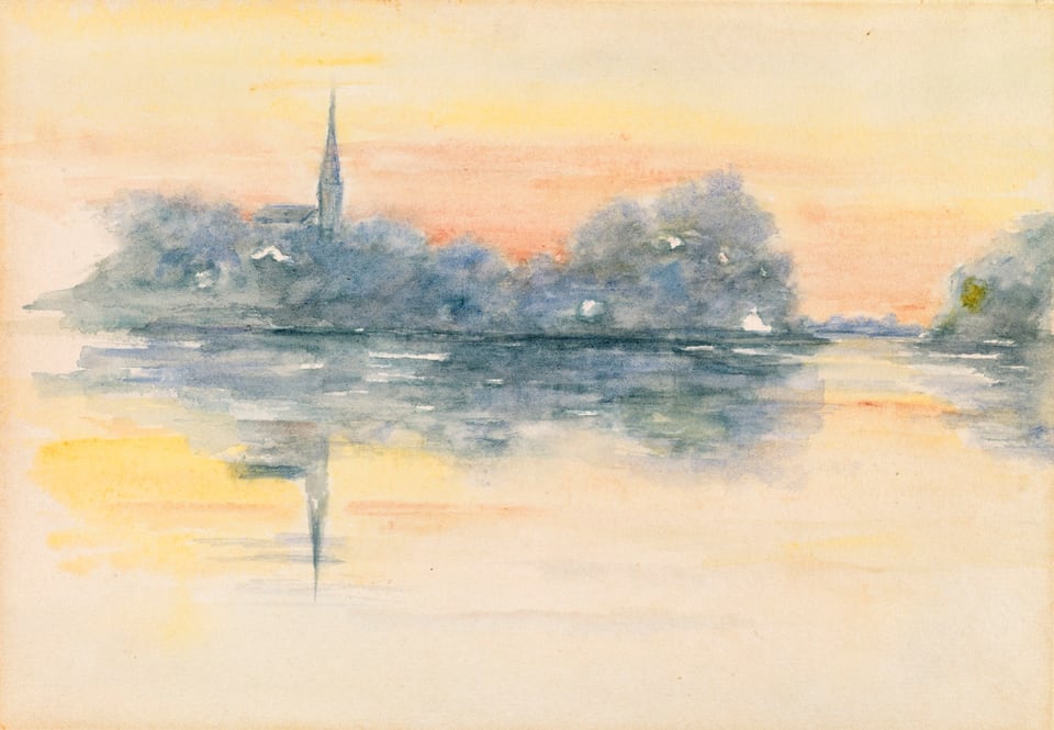 Church and Lake, by Henry Bacon, n.d.