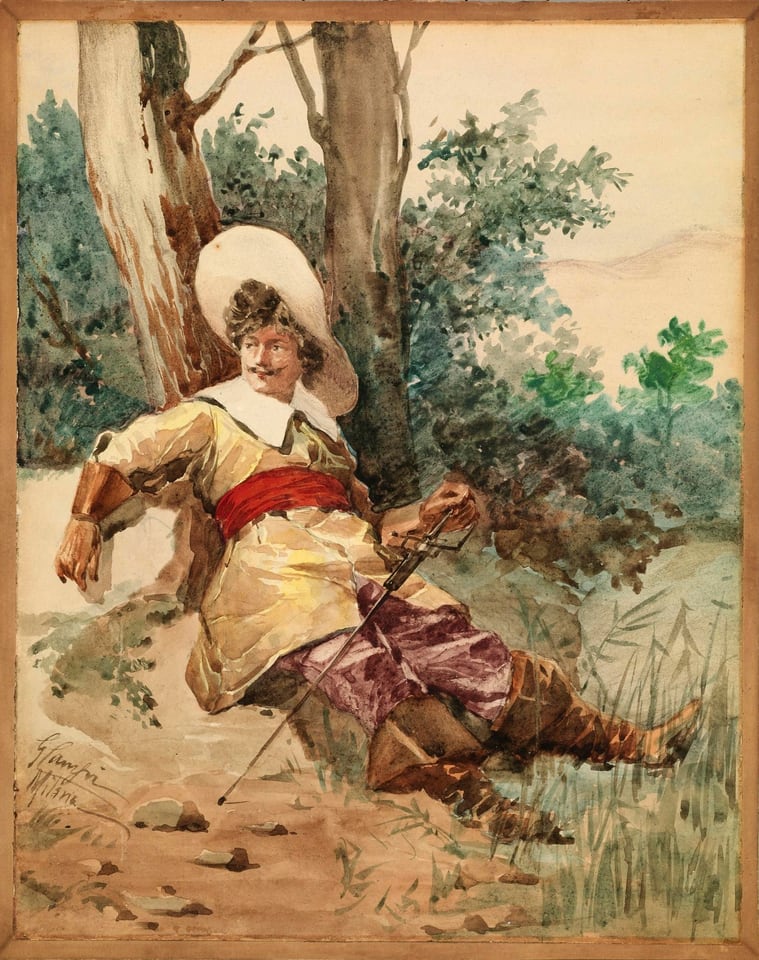 Resting Musketeer, by G. Camfri, Italian, n.d., n.d.