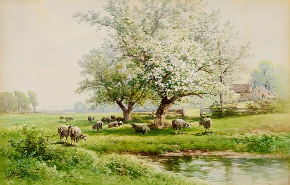 Pastoral Landscape, by Carl Weber, n.d.
