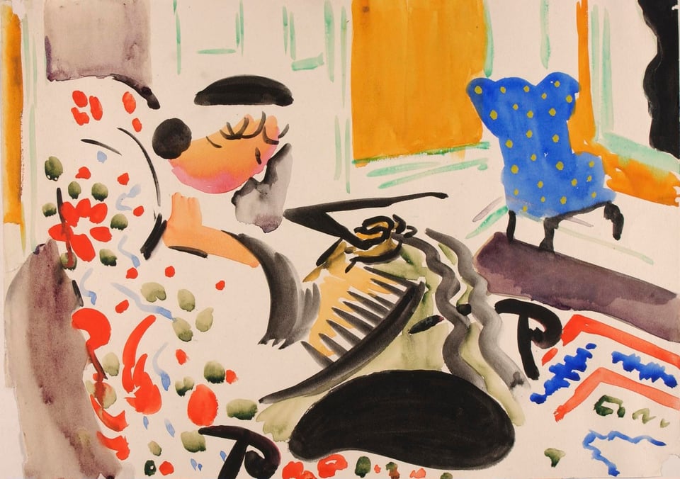 Calligraphic Interior, by H. Lyman Saÿen, ca. 1915