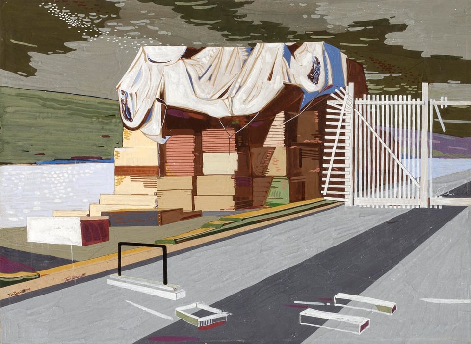Dutton Lumber Yard, by Thomas Weeks Barrett, 1942