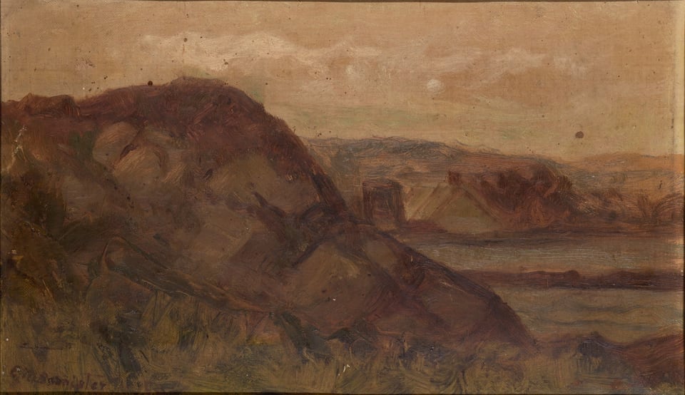 Untitled (landscape with rocks), by Edward Mitchell Bannister, 1898