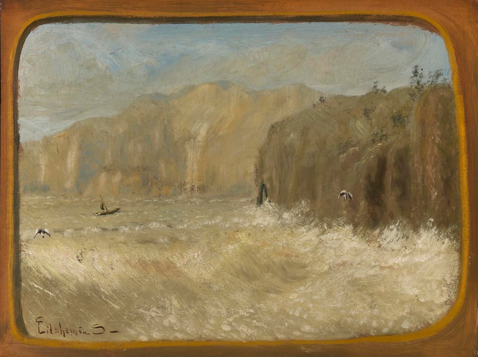 Two Gulls and Cliffs, by Louis M. Eilshemius, ca. 1913-1921