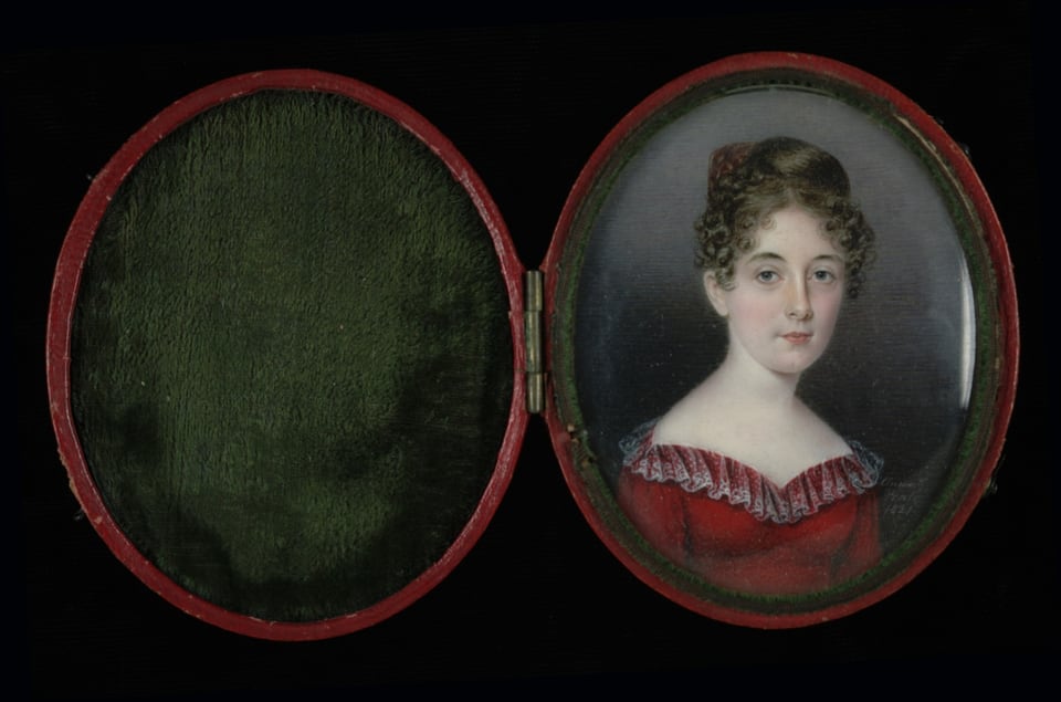 Woman in a Red Dress, by Anna Claypoole Peale, 1821