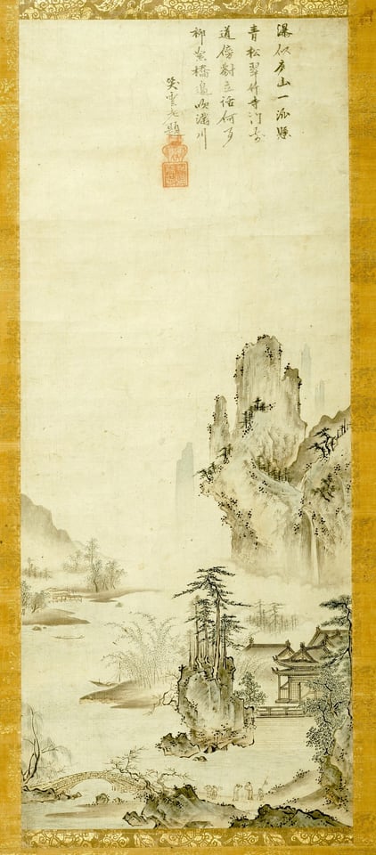 A work made of ink and colors on paper, hanging scroll.