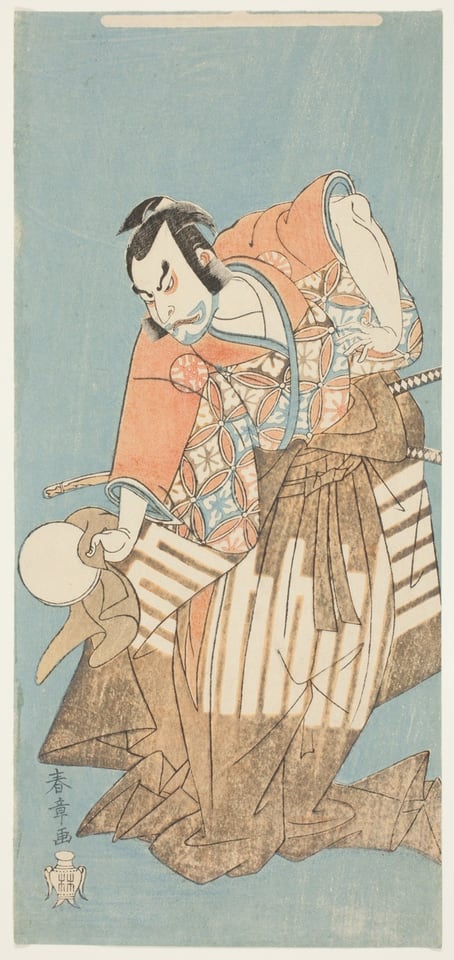 A work made of color woodblock print; hosoban.