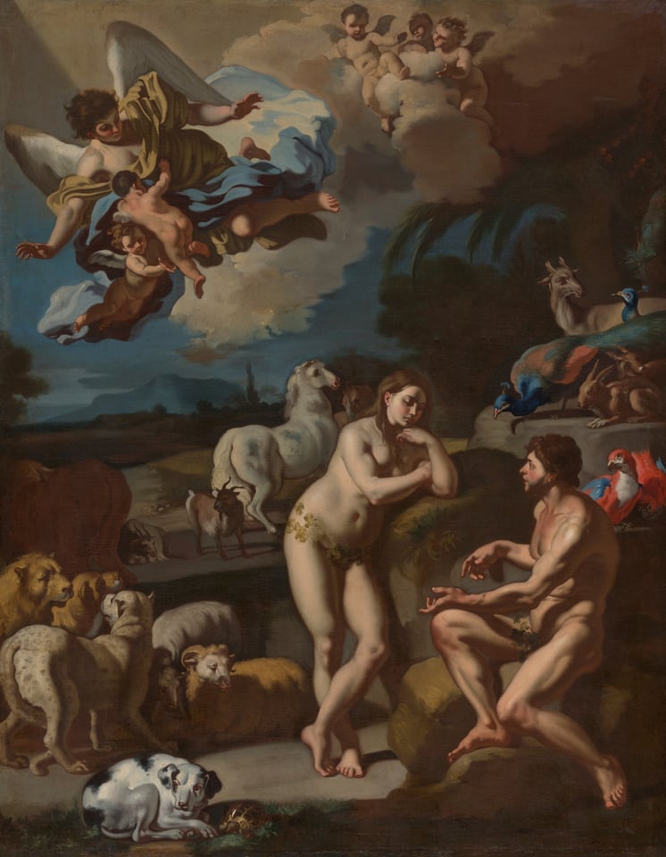 A work made of oil on canvas.