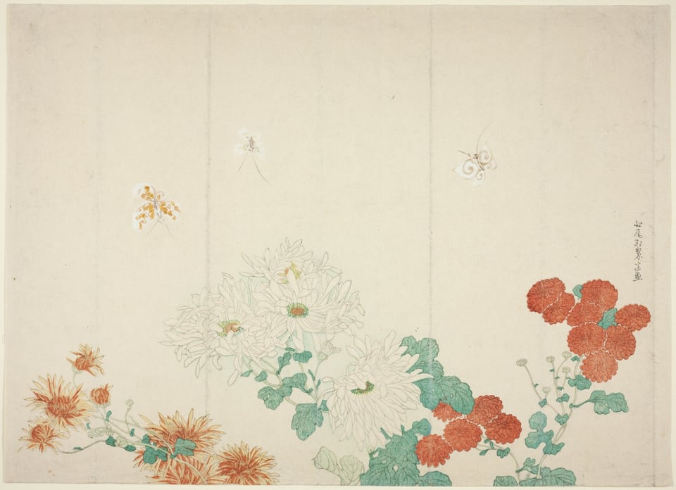 A work made of color woodblock print; surimono.