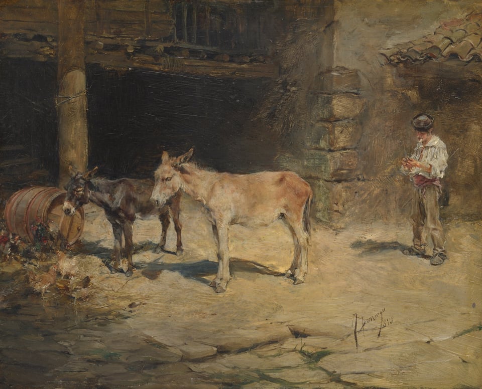 A work made of oil on panel.