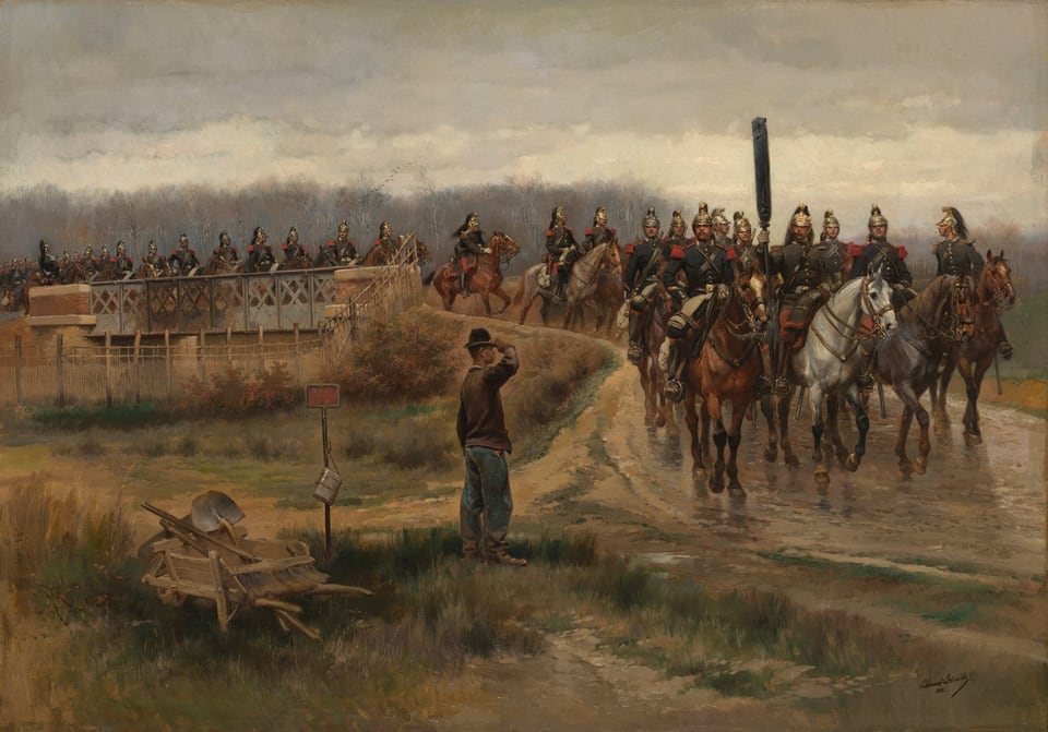 A work made of oil on canvas.