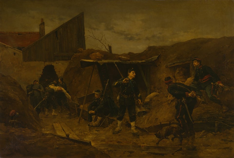 A work made of oil on canvas.