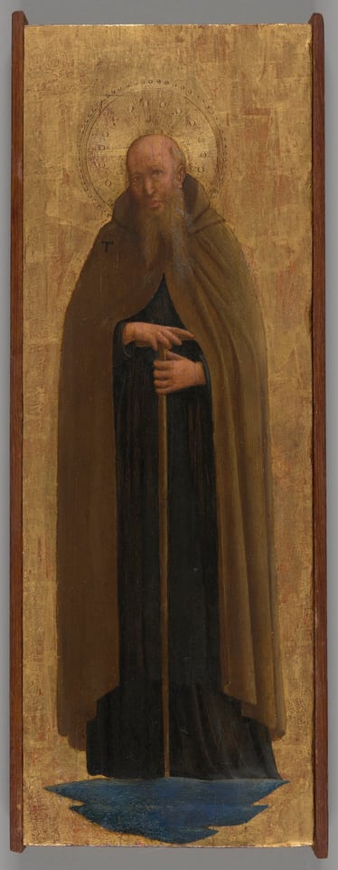 A work made of tempera on panel.