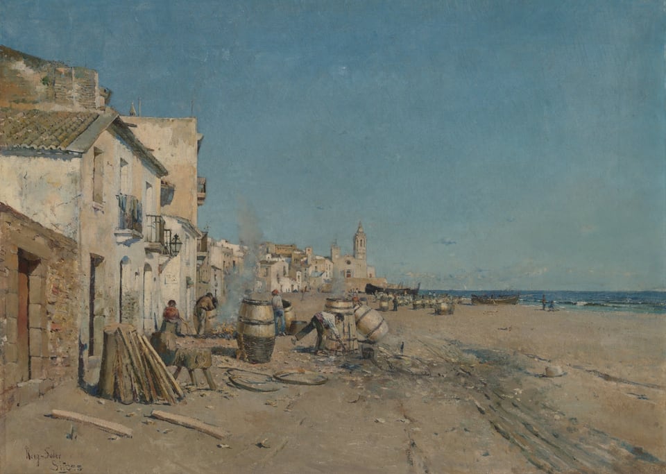 A work made of oil on masonite.