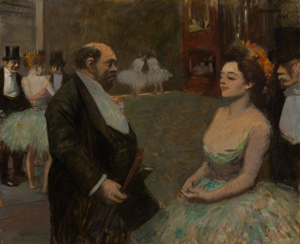 A work made of oil on canvas.
