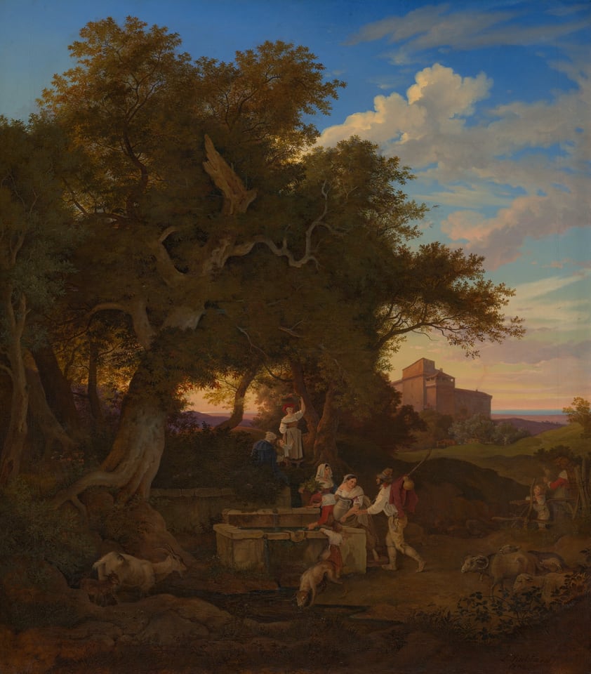 A work made of oil on canvas.